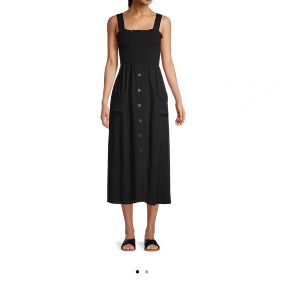 princess polly baby blue dress Black Smocked Midi Dress - Tie-Strap Midi Dress - Cute Midi Dress